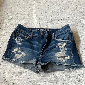 American Eagle Outfitters Super Stretch Hi-Rise Shortie Jean Shorts